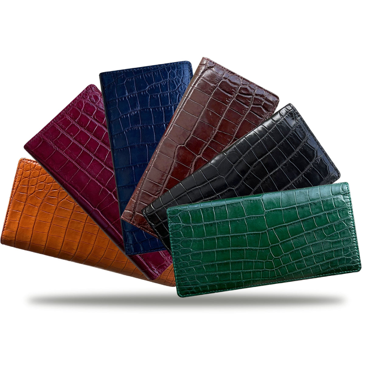☆COURONNE☆ Flanner Long Wallet RCWDX25141BKX Genuine Crocodile Head Hornback Leather Red Long Wallet Zip