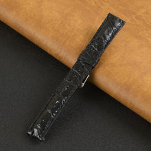Black Alligator Leather Watch Band | Crocodile Quick Release Replacement Strap | DH-41