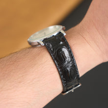 Black Alligator Leather Watch Band | Crocodile Quick Release Replacement Strap | DH-41