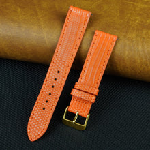 Orange Lizard Leather Watch Strap Quick Release