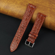 Light Brown Slim Alligator Leather Watch Strap For Men Quick Release Thin Crocodile Watch Band