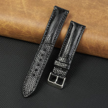 Black Lizard Leather Watch Strap