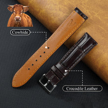 Dark brown Alligator Leather Watch Strap
