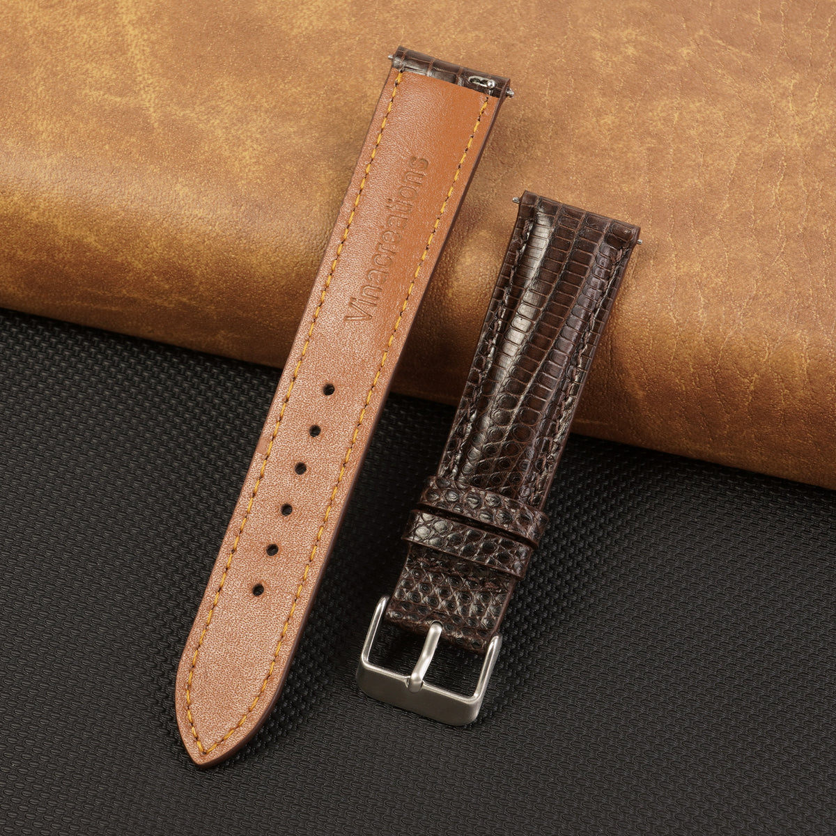 Dark Brown Lizard Leather Watch Strap DH-161
