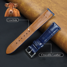 Navy Blue Alligator Leather Watch Strap