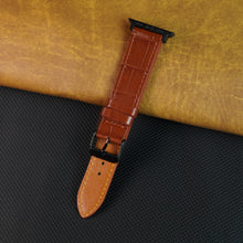 Slim Light Brown Alligator Apple Leather Watch Band