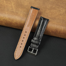 Black Lizard Leather Watch Strap