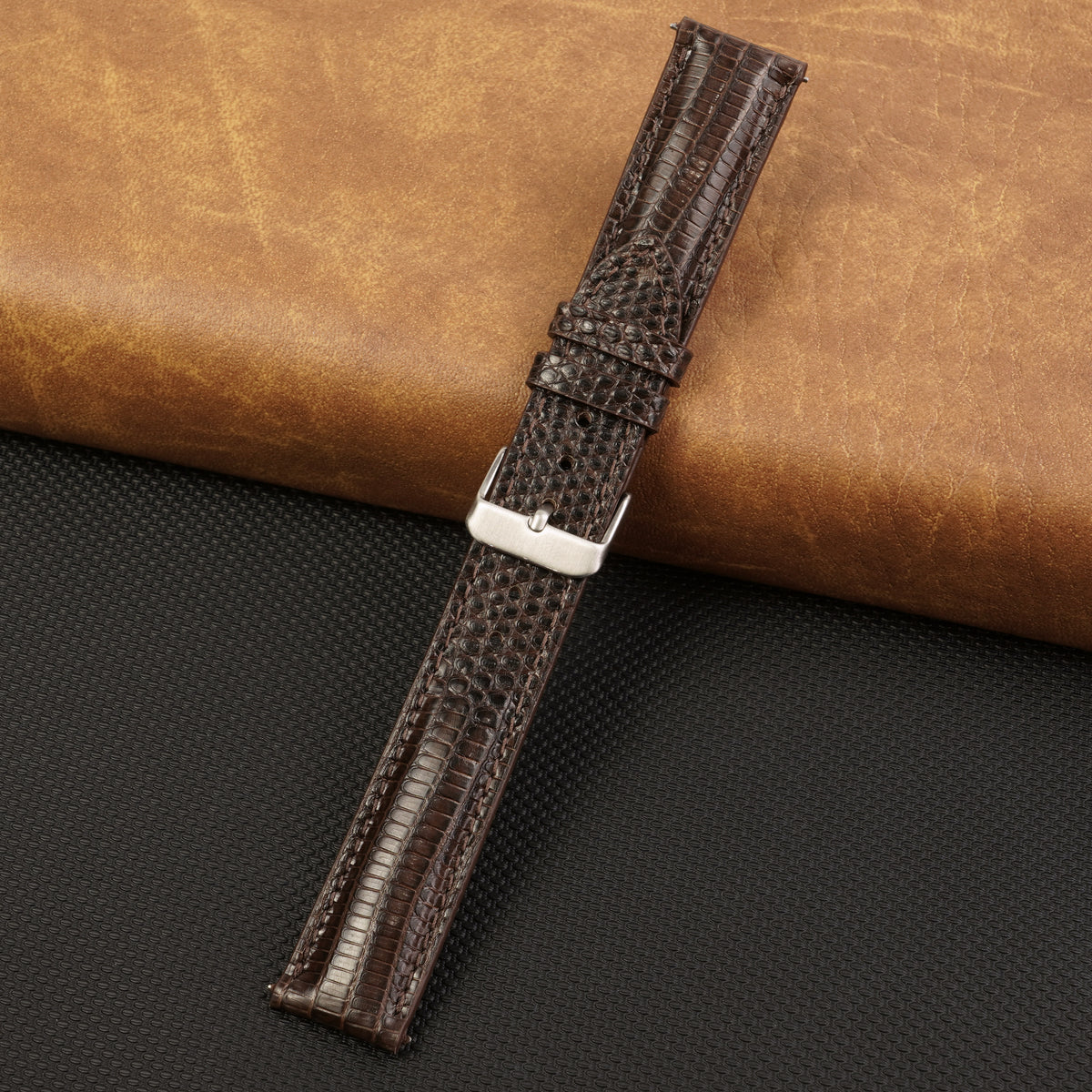 Dark Brown Lizard Leather Watch Strap DH-161