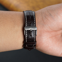 Hand Stitching Dark Brown Alligator Watch Strap DH-155