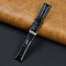 Hand Stitching Black Alligator Watch Strap DH-154