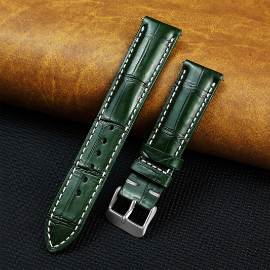 Hand Stitching Green Alligator Watch Strap DH-158