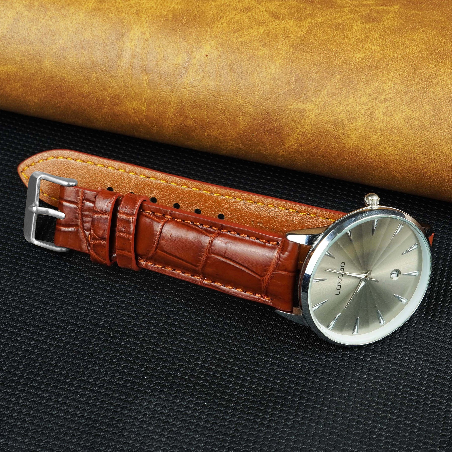 Light Brown Alligator Leather Watch Strap