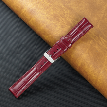 Burgundy Alligator Leather Watch Band For Men