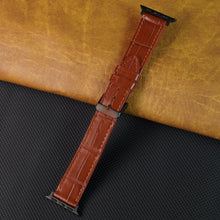 Slim Light Brown Alligator Apple Leather Watch Band