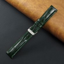 Green Alligator Leather Watch Band For Men