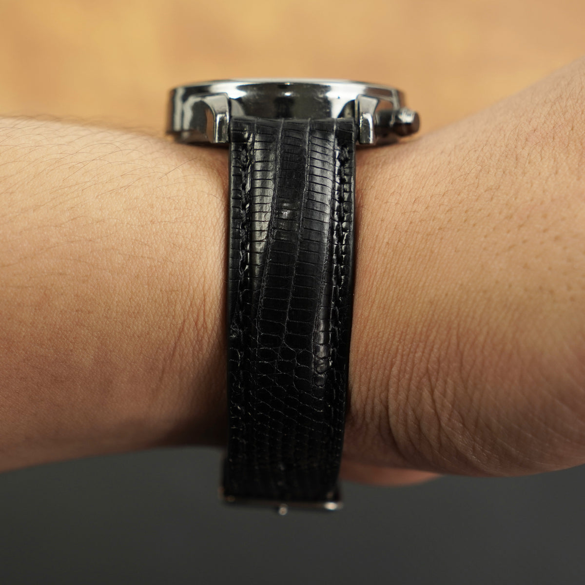 Black Lizard Leather Watch Strap