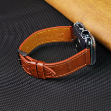 Slim Light Brown Alligator Apple Leather Watch Band