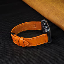 Slim Orange Alligator Apple Leather Watch Band