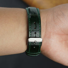 Green Alligator Leather Watch Band For Men
