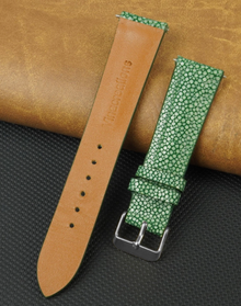 22mm Green Stingray Leather Watch Strap Men Genuine Stingray Watch Band Luxury