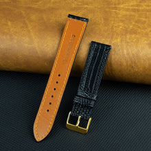 Flat Black Lizard Leather Watch Strap DH-NO-91