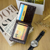 Dark Brown Double Side Alligator Hornback Leather Bifold Wallet For Men RFID Blocking | VINAM-100