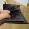 Dark Brown Double Side Alligator Hornback Leather Bifold Wallet For Men RFID Blocking | VINAM-100