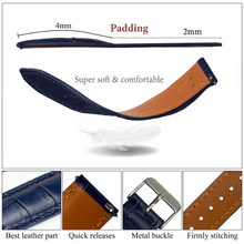 Navy Blue Alligator Leather Watch Strap