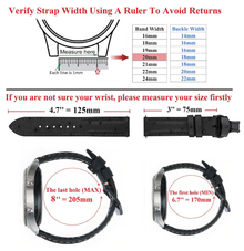Slim Black FLat Ostrich Leather Watch Band width Deployment Clasp