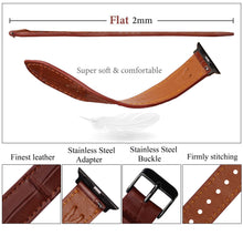 Slim Light Brown Alligator Apple Leather Watch Band