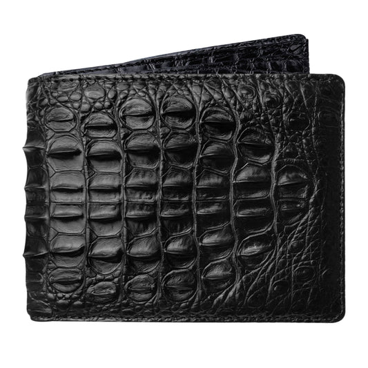 Double Side Alligator Black Leather Bifold Wallet For Men RFID Blocking | VINAM-98