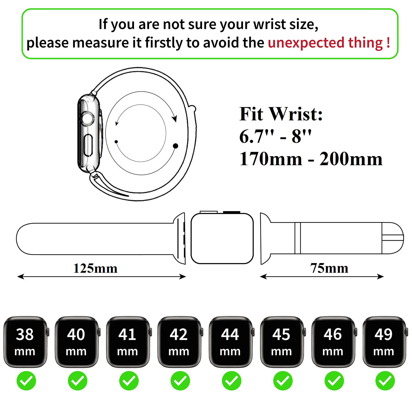 Slim Black Alligator Apple Leather Watch Band