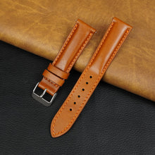 Padded Tan Brown Cognac Leather Watch Strap