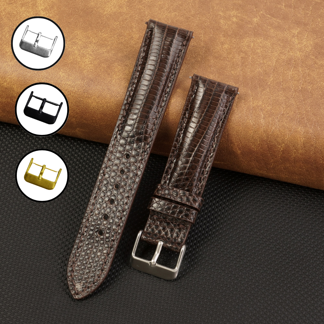 Dark Brown Lizard Leather Watch Strap DH-161