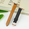 Black Flat Ostrich Leather Band Compatible Apple Watch Iwatch 42mm Screen Protector Case Gold Adapter Replacement Strap For Smartwatch Series 1 2 3 Leather Handmade AW-181G-W-4MM