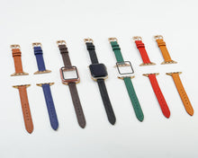 Light Brown Flat Ostrich Leather Band Compatible Apple Watch Iwatch for Women| Gold Buckle