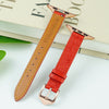 Red Flat Ostrich Leather Band Compatible Apple Watch Iwatch 40mm Screen Protector Case Gold Adapter Replacement Strap For Smartwatch Series 4 5 6 SE Leather Handmade AW-190G-W-40MM