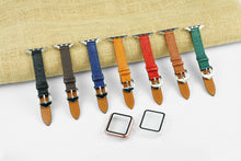 Red Flat Ostrich Leather Band Compatible Apple Watch Iwatch| Silver Buckle