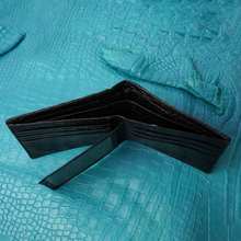 Double Side Alligator Black Hornback Leather Bifold Wallet For Men RFID Blocking | VINAM-98