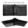 Double Side Alligator Black Leather Bifold Wallet For Men RFID Blocking | VINAM-98