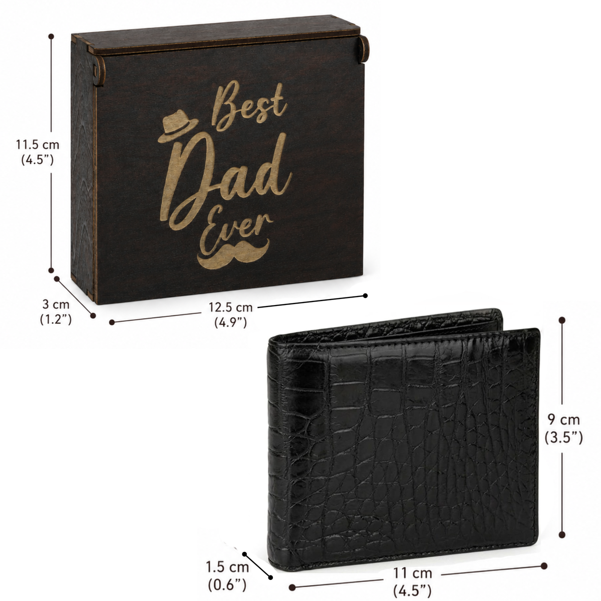 Personalized Alligator Leather Wallet – Custom Engraved Gift