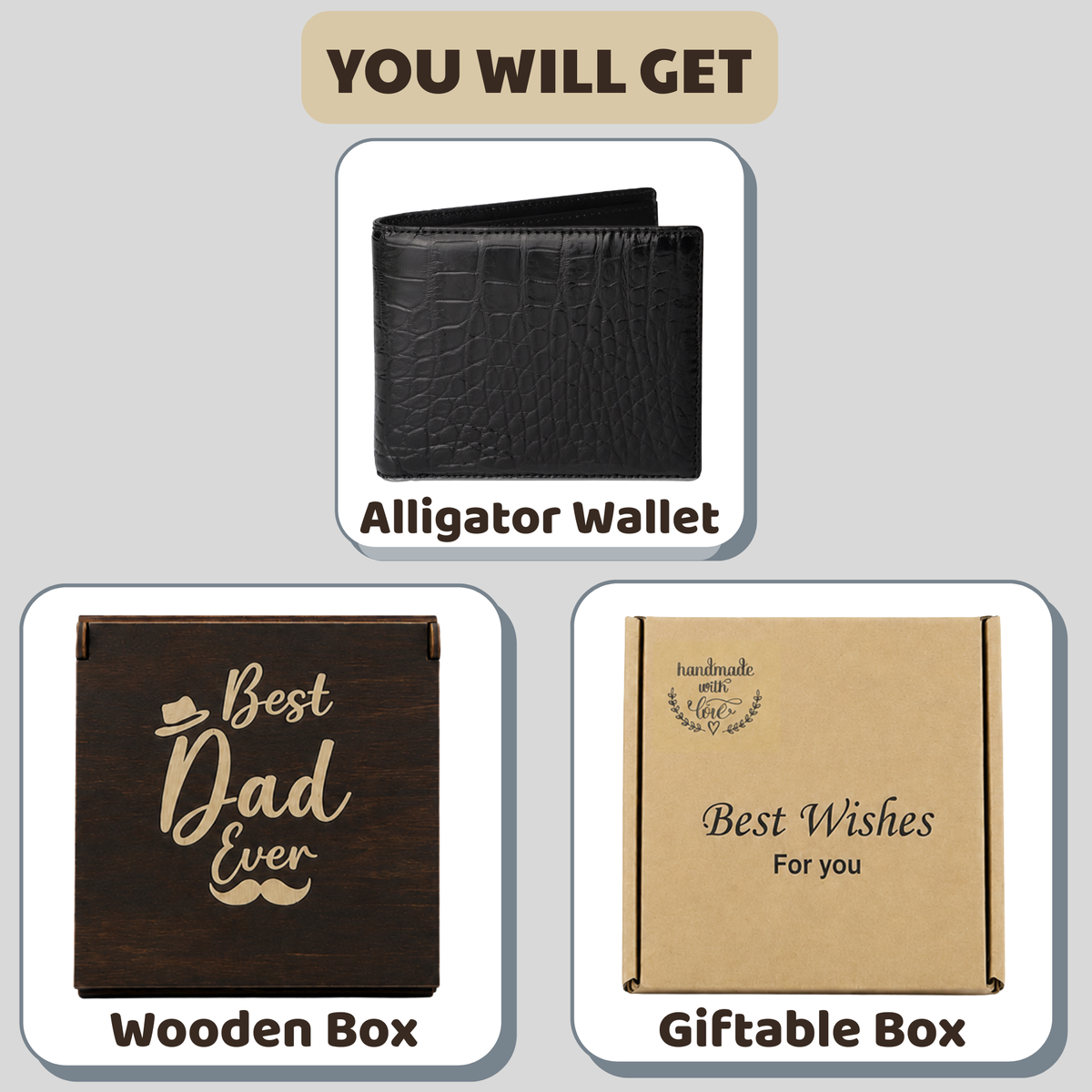 Personalized Alligator Leather Wallet – Custom Engraved Gift