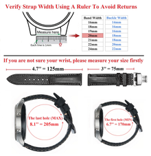 Black Lizard Leather Watch Strap with Deployment Clasp