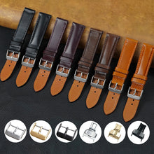 Padded Navy Blue Leather Watch Strap