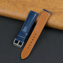 Padded Navy Blue Leather Watch Strap