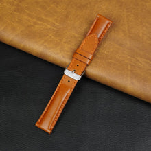 Padded Tan Brown Cognac Leather Watch Strap
