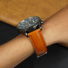Padded Tan Brown Cognac Leather Watch Strap