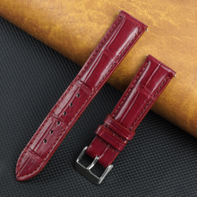 Burgundy Alligator Leather Watch Band For Men