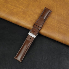 Padded Dark Brown Leather Watch Strap
