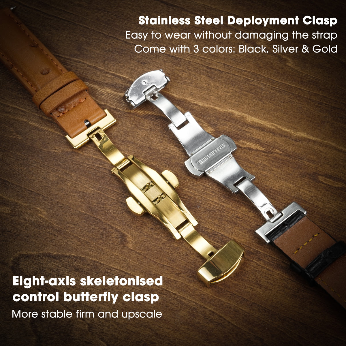Burgundy Alligator Leather Watch Strap with Deployment Clasp
